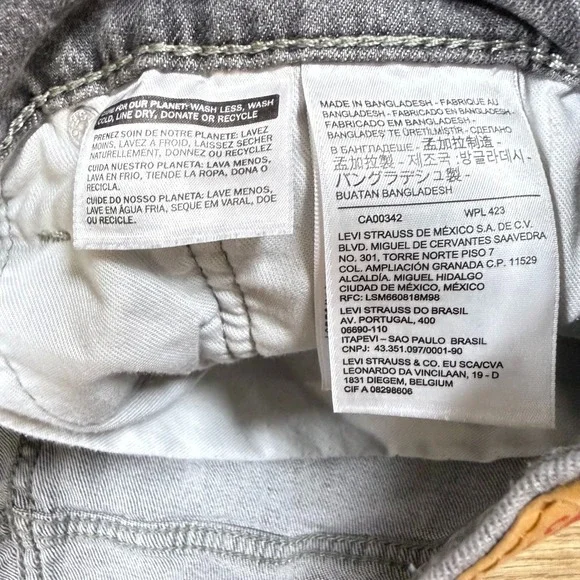 Levis 531 Mens Grey Athletic Slim Distressed Denim Jeans 40x30 S51077 NXBD - Picture 4 of 9